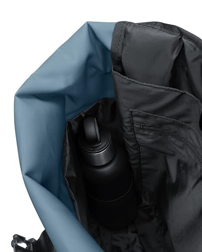 Image of EASTPAK Up Roll - 23L Roll-Top Backpack with 16 inch Laptop Sleeve, Security Pocket, Bottle Holder & Water-Resistant Finish, Tarp Dust Blue