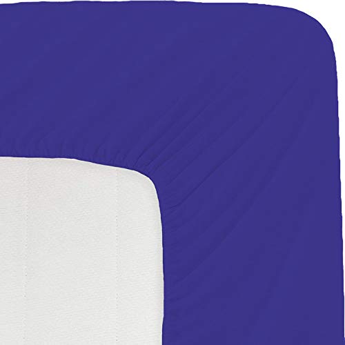Image of Sweet Dream's 750 Collection Egyptian Cotton Fitted Bedsheet 4 to 12 Inch Matress 15 inch Drop Queen Size Bed (60x72) Inches (5 by 6) Feet + 2 Pillow Covers (18x28), Royal Blue