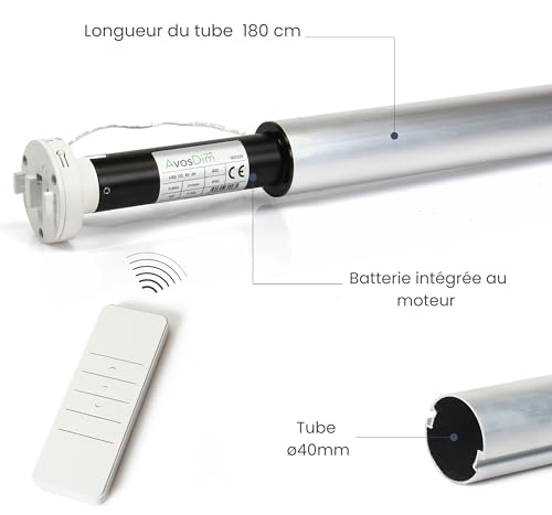 Kit Motorisation sans Fil Store Enrouleur Batterie Rechargeable Télécommande