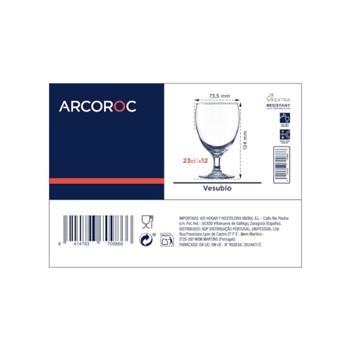 Miniatura 4 de Arcoroc Set De Copas Vesubio Transparente 12 Unidades Vidrio 230 Ml