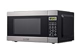 COMMERCIAL CHEF 0.9 Cu Ft Microwave with 10 Power Levels, Push Button and Child Lock, 900 Watt Microwave with Digital Controls, Countertop Microwave with Timer and Quick-Touch Menu, Stainless Steel