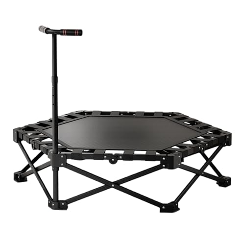 Fitness Trampolin Indoor mit Vogelnest-Struktur & 3-Fach Höhenverstellbarem Griff | Klappbares Rebounder Trampolin mit Hochbelastbarer Sprungfläche Fitness Trampolin Indoor mit Vogelnest-Struktur & 3-Fach Höhenverstellbarem Griff | Klappbares Rebounder Trampolin mit Hochbelastbarer Sprungfläche