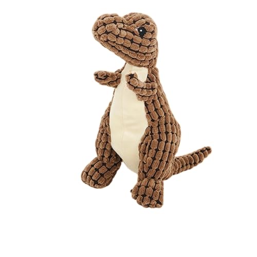 犬用おもちゃ 音がなる おもちゃ 噛むおもちゃ ダイナソー 抱き枕 ぬいぐるみ かわいい 遊ぶ ペット用 おもちゃ 運動不足解消 ストレス解消 耐久性 小/中/大型犬 Lブラウン