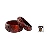 NOVICA Artisan Handmade Wood Bangle Bracelets Artisan Crafted Floral Mango India Aurora Red 'India Romance' (pair) #2
