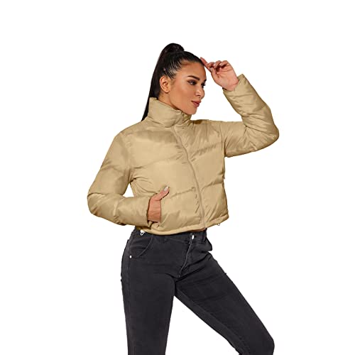 Women's Crop Short Jacket Cropped Puffer Fashion Casual Jackets For Women Mountain Snowboarding Winter Cafe Coat Heated #TOP5