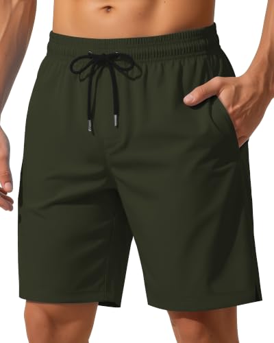 Yufawow - 9 Inch Men's Quick Dry Swim Trunks with Mesh Liner and Zipper Pocket - Best Deal on Amazon