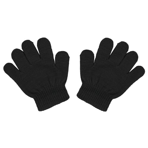 Motique Accessories Magic Knit Fingered Toddler Winter Gloves - Black