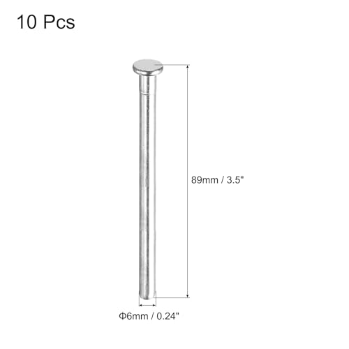 QUARKZMAN 10 Stück Türscharnierstifte 6 mm x 88 mm Herausnehmbare Gebürstete Türscharniere für Holztüren Innenscharnier für Austausch von Alutür Fensterbeschläge Silber