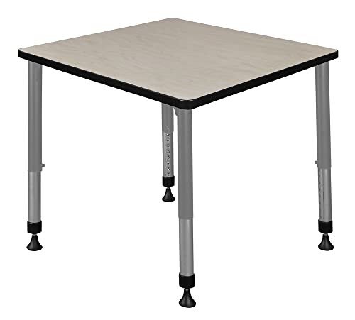 Romig Kee Square Grey Classroom Activity Tables Height Adjustable, 36 x 36, Maple