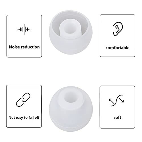 Image of 36 Pieces Large Earbud Tips Soft and Comfortable Ear Bud Replacement Pieces Silicone Fit Most in-Ear Headphones,Inner Hole 3.8mm -5.5mm,Large Clear White Replacement Earbuds Silicone Tips