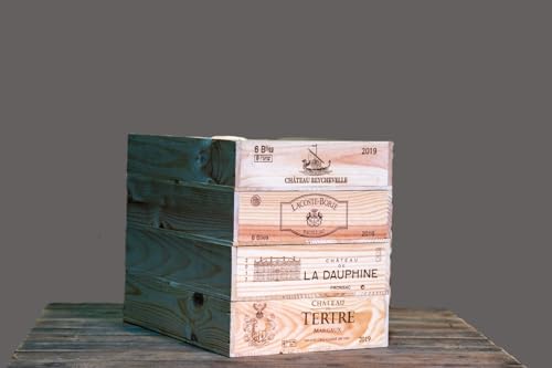 6 bottle Shallow size - Wooden Wine Box Crate for Vintage Shabby Chic Home Storage - SSF