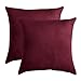 MIULEE Confezione da 2 Federe in Velluto Copricuscini Decorativi Fodere Quadrate per Cuscino per Divano Camera da Letto Casa 45X45Cm Vino Rosso