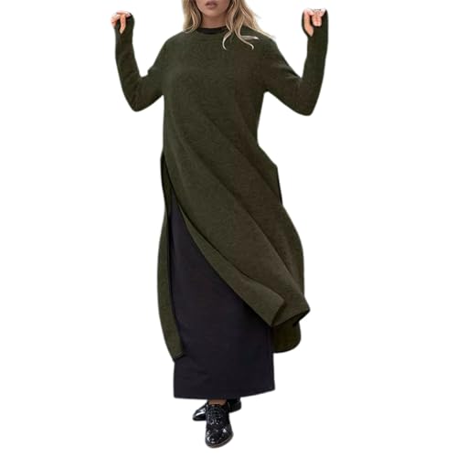 Robe tunique en tricot avec dentelle et doublure polaire pour l'hiver