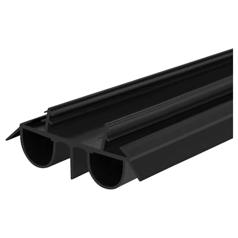 36" Kerf Slide-in Double Bulb Seal Weatherstrip Door Bottom – Durable Seal for Energy Efficiency & Draft Protection (Black) Cover