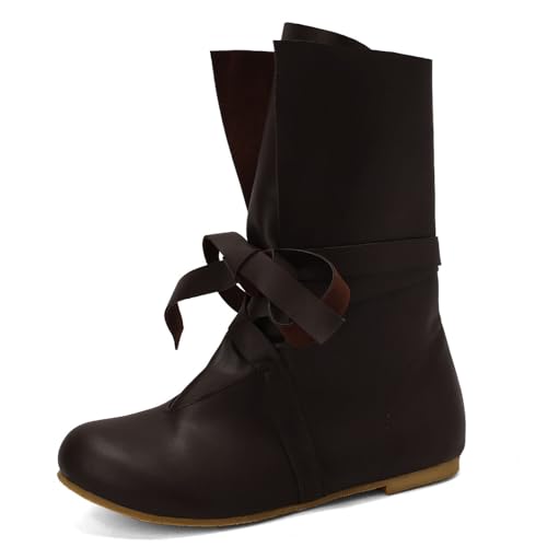 Bottes rétro médiévales à lacets chaussures souples rembourrées - 3