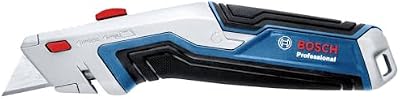Bosch Professional cúter universal para cortar moqueta con cuchilla y compartimento para cuchillas en el mango (incl. 3 cuchillas trapezoidales)