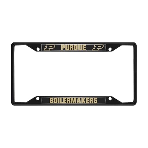 FANMATS 31279 Purdue Boilermakers Metal License Plate Frame Black Finish