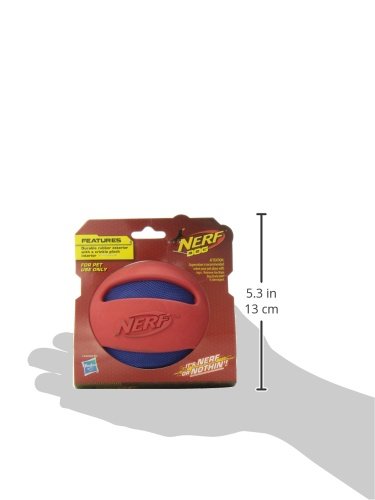Nerf-Dog-Checker-Ball-Dog-Toy-with-Interactive-Crunch-Lightweight-Durable-and-Water-Resistant-38-Inches-for-SmallMediumLarge-Breeds-Single-Unit-Red Nerf Dog Checker Ball Dog Toy with Interactive Crunch Lightweight Durable and Water Resistant 38 Inches for SmallMediumLarge Breeds Single Unit Red