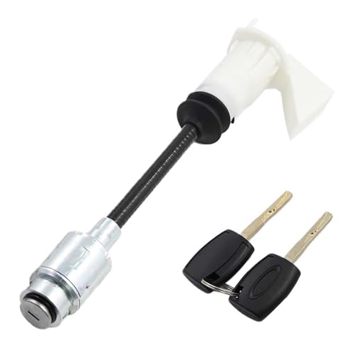 CANJPTON Kompatibel mit Ford Focus C-Max 2003-2007 Motorhaubenschloss Reparatursatz mit 2 Schlüsseln Lang Type Schließzylinder Motorhaubenentriegelung Entriegelungsschloss 1343577 4M5AA16B970AB