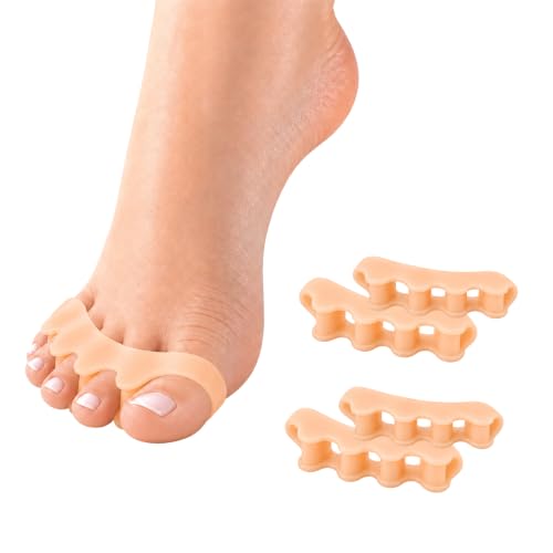 Image of WC Silicone Toe Separator for Feet|Gel Toe Corrector|Bunion Support|Beige