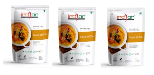 Image of Indian Kitchen Foods Instant Gujarati Dal - Freeze Dried, Gluten-Free, Ready-to-Eat Indian Vegan Meal - Pack of 3