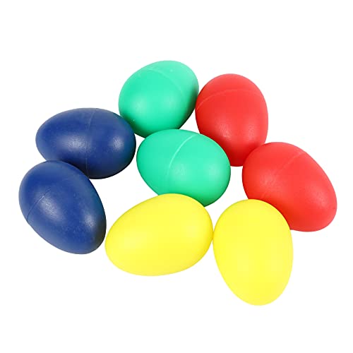 JNJOOD 8 Piezas JuguetóN PercusióN de PláStico Musical Huevo Maracas Egg Shakers NiñOs Juguetes- 4 Colores Diferentes