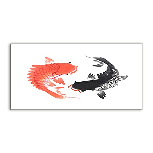 Photo sur verre 140x70cm decoration murale salon chambre motif poisson koi