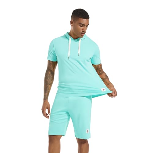 W JIANWANG Conjunto de 2 peças de agasalho masculino de manga curta, camiseta ativa e shorts, 3013,