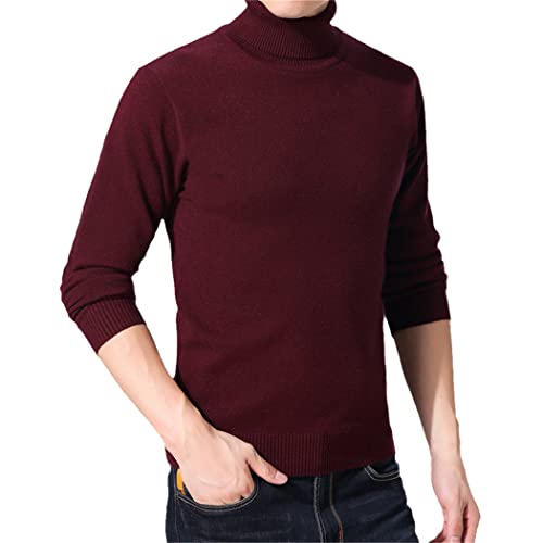 Pull col roulé épais rouge taille L idéal pour vos sorties sous la neige