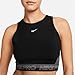Nike Pro Dri-FIT Women's Cropped Training Tank Top, Black/Iron Grey/White/White, XL
