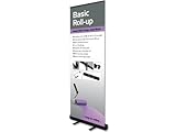 Bannerdisplay Roll Up Basic black einseitig 120x200cm Banner Werbe-Display 4555