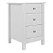 NJA Furniture Shaker Table de Chevet 3 tiroirs Blanc 40 x 40 x 60 cm