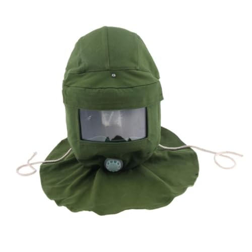 Capot de sablage vert de 22cm avec masque industriel anti-poussière