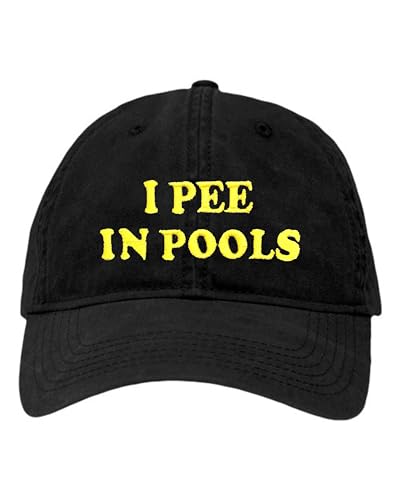 One Size Black Deluxe Dad I Pee in Pools Embroidered Deluxe Dad Hat