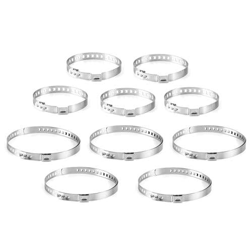 Set di 10 Fascette Metalliche Stringitubo in Acciaio Inox per Giunti Omocinetici - 5 Piccole e 5 Grandi Morsetti Regolabili per Albero di Trasmissione e Stivali CV