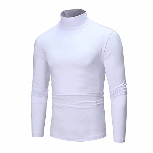 Men's Casual Lightweight Top Turtleneck T-Shirt Long Sleeve Underwear Winter Basic Pullover Slim Soft Comfy Stretch Shirts
