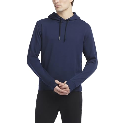 Jockey Men's Cozy Fleece Pullover Hoodie With Zipper Pockets Navy
