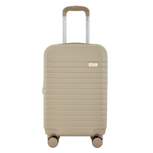 kensie 22″ Graceful Hardside Carry-On Luggage, Light Taupe