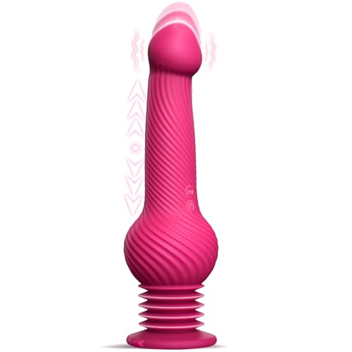 Large Thrusting Dildo Vibrator 9.45" Pink Vibrating Dildos with Innovative 3 Bouncing & 10 Vibrating Modes for G Spot Anal, Lubisey Adult Toys Penis Dildo Machine Sex Toys for Women Men Couples（Pink）