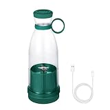 LUZLED Mini licuadora portátil multifuncional tamaño personal licuadora USB con pilas licuadora de jugo de 350 ml licuadora de jugo fresco para el hogar, viajes oficina, gimnasio (verde)