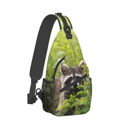 Raccoon Sling Bag Cute Crossbody Chest Daypack Casual Backpack Animal Shoulder Bag Cute Bag2