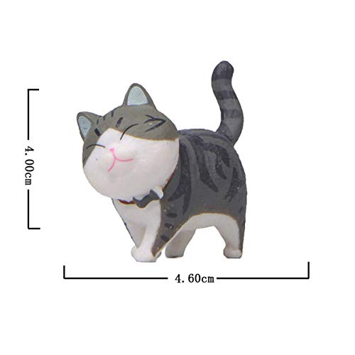 Halloluck 9 Pcs Cute Miniature Cat Figure Animal Cat Characters Toys Mini Figure Collection Playset, Cake Topper, Plant, Automobile Decoration #TOP5