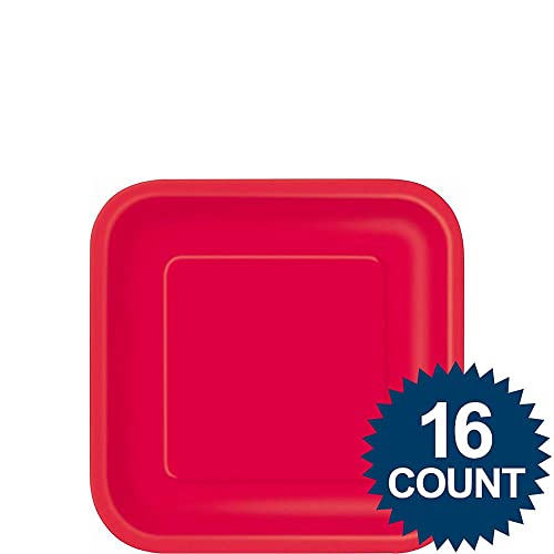 18cm Square Party Plates, Pack of 16