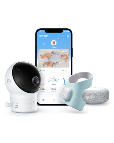 eufy Baby S340 Smart Sock Babyphone, 2,4 GHz WLAN, Schwenk- &...