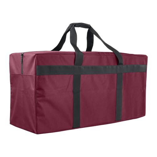 Large Duffle Bag Foldable Storage Bag Heavy Duty Sports Duffel Bag for Travel, Camping, Moving, Storage and More (100L Wine Red)