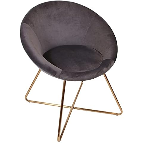 Sillón Karl Gris de efecto terciopelo con pies metálicos cuivrés Cover