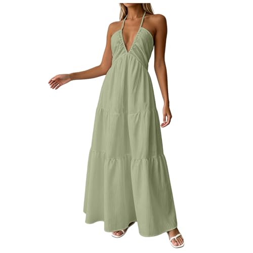 Robe de soirée longue col V et bretelles spaghetti chic en coupe A-line