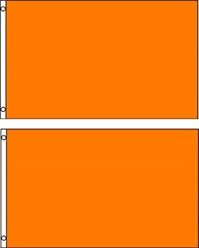 (2 pack lot) 2x3 Orange Solid Plain Blank Color Flag 2'x3' Banner Grommets image 2