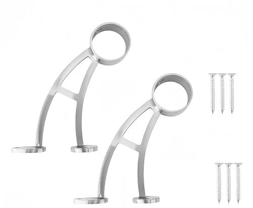 Stainless Steel 304 Bar & Floor Mount Combination Foot Rail Bracket ,Fits 50.8mm/2inch OD Bar Foot Rail Tubing Furniture Hardware with Screws (Sliver, 2Pack) by HAIWEN - Used condition - US$46.54