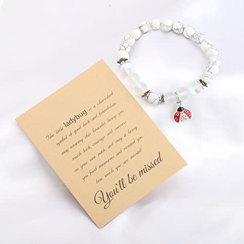 FUSTMW Ladybug Coworker Leaving Gifts Good Luck Bracelet Going Away Gifts for Friend Coworker Farewell Gifts Retirement Gifts2